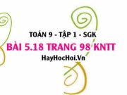 Bài 5.18 Toán 9 tập 1 SGK Kết nối tri thức